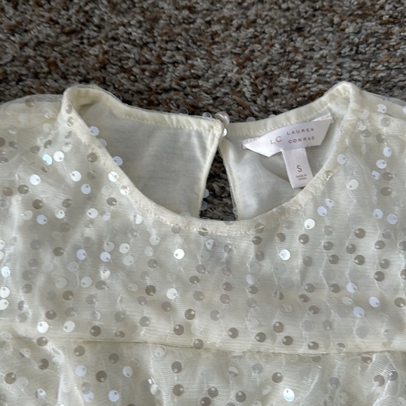 Lauren Conrad small sequin ivory top - Picture 2 of 3